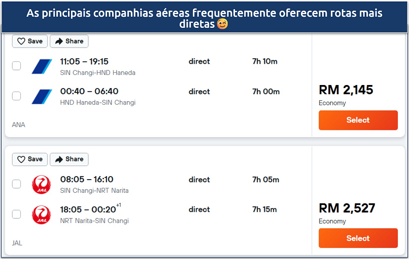 Screenshot of a Kayak flight search showing prices from major carriers