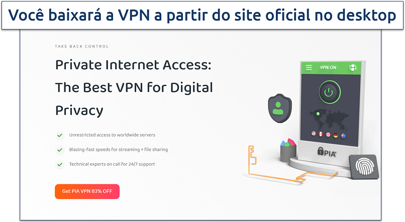 Screenshot of PIA's website highlighting where to purchase the VPN