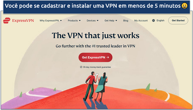 Screenshot of ExpressVPN’s homepage